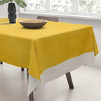 Minimalist Bright Yellow Black Horizontal Lines Tablecloth Gallery Image 3