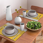 Minimalist Bright Yellow Black Horizontal Lines Placemat Gallery Image 2