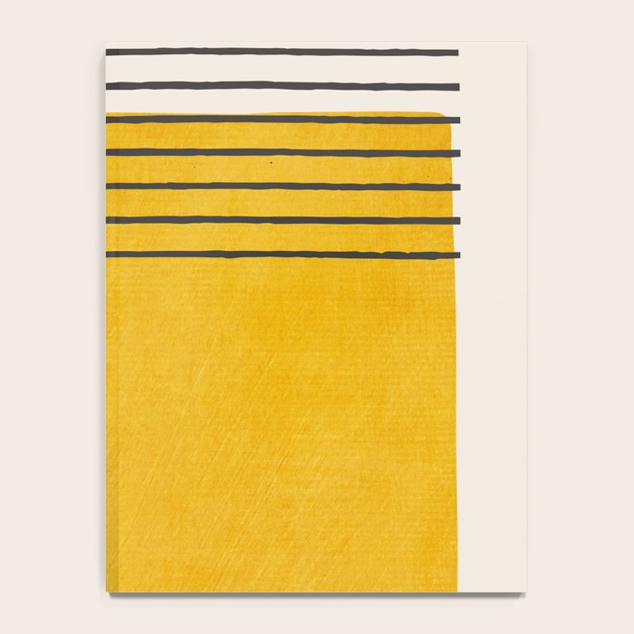 Minimalist Bright Yellow Black Horizontal Lines Notebook Gallery Image 4