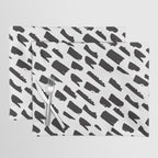 Hand Drawn Polka Dots â Black and White Ink Art Placemat Gallery Image 1