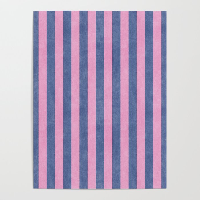 STRIPES - 005 - pink and blue Poster Gallery Image 4
