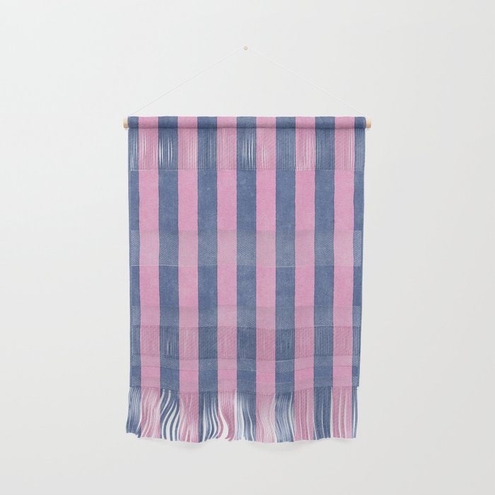 STRIPES - 005 - pink and blue Wall Hanging Gallery Image 1