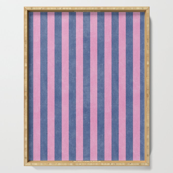 STRIPES - 005 - pink and blue Serving Tray Gallery Image 1