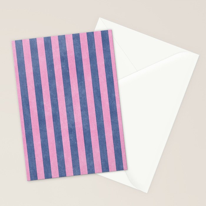 STRIPES - 005 - pink and blue Stationery Card Gallery Image 2