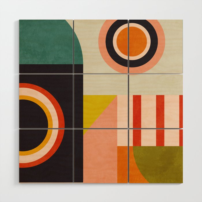 mid mod minimal 3 Wood Wall Art Gallery Image 1