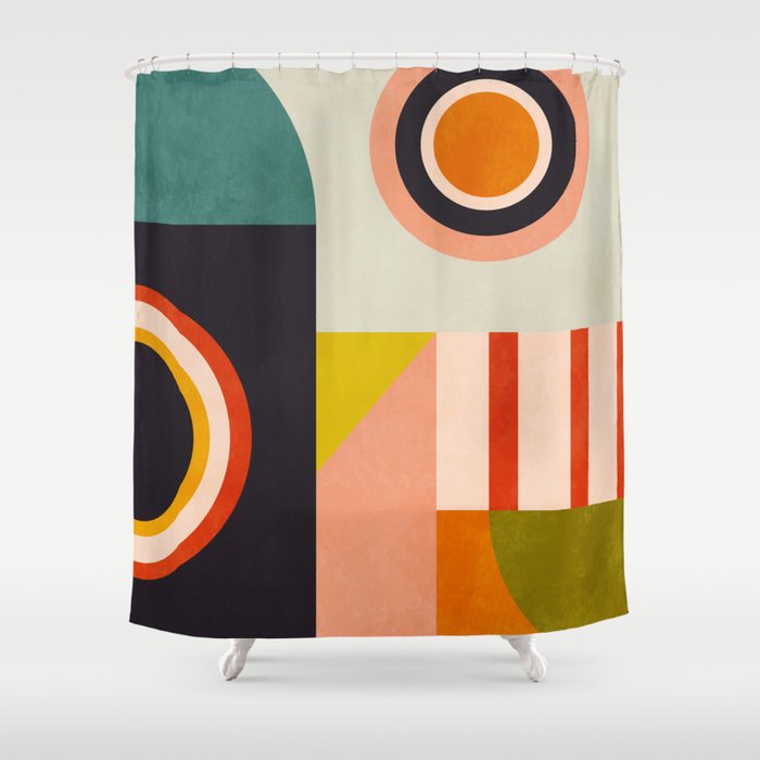 mid mod minimal 3 Shower Curtain Gallery Image 1
