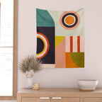 mid mod minimal 3 Wall Tapestry Gallery Image 2