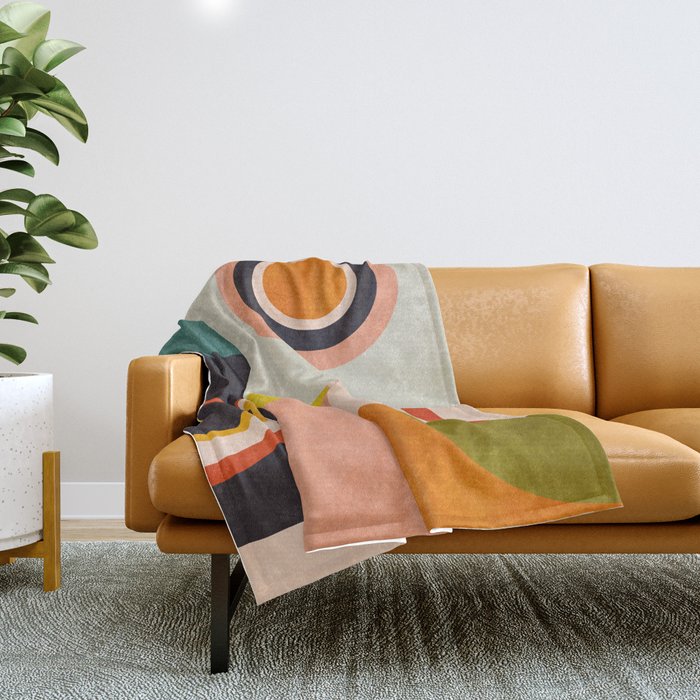 mid mod minimal 3 Throw Blanket Gallery Image 1