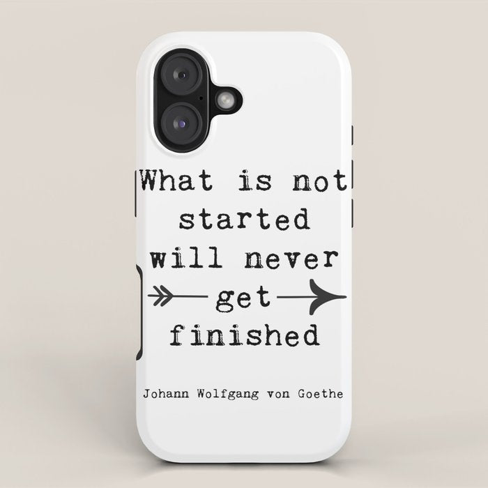 What Is Not Started Will Never Get Finished Inspirational Goethe Quote iPhone Case Gallery Image 1