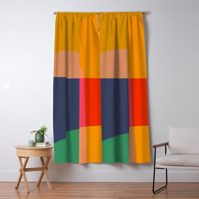 Mid Mod Color Block Window Curtain Gallery Image 5
