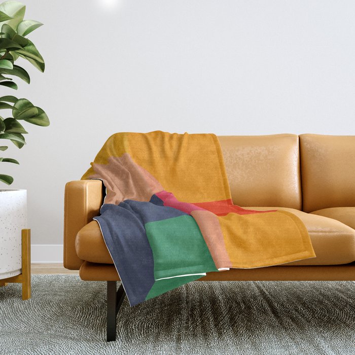 Mid Mod Color Block Throw Blanket Gallery Image 1