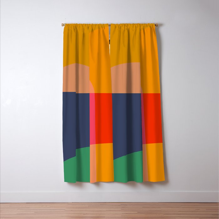 Mid Mod Color Block Window Curtain Gallery Image 3