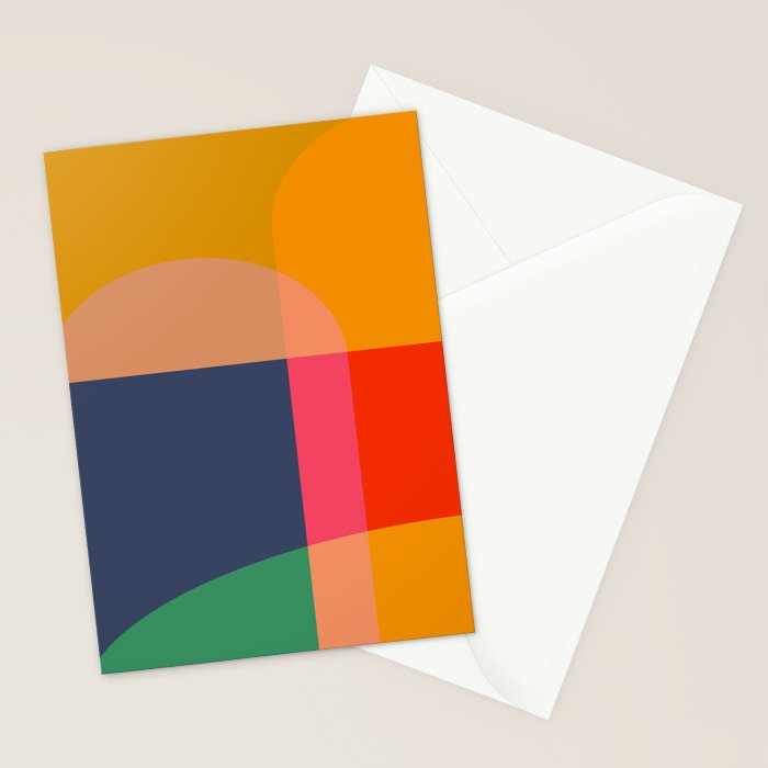 Mid Mod Color Block Stationery Card Gallery Image 2