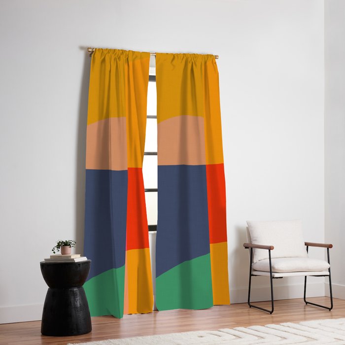 Mid Mod Color Block Window Curtain Gallery Image 2