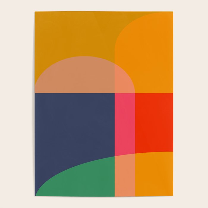 Mid Mod Color Block Poster Gallery Image 1