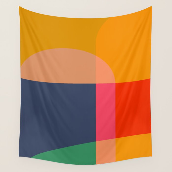 Mid Mod Color Block Wall Tapestry Gallery Image 1