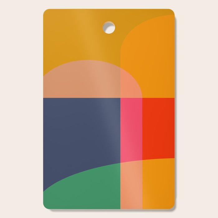 Mid Mod Color Block Cutting Board