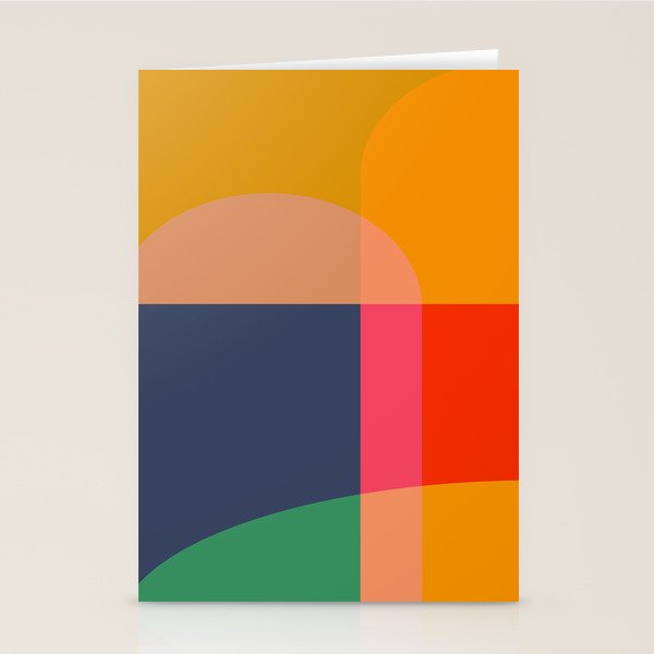 Mid Mod Color Block Stationery Card Gallery Image 1