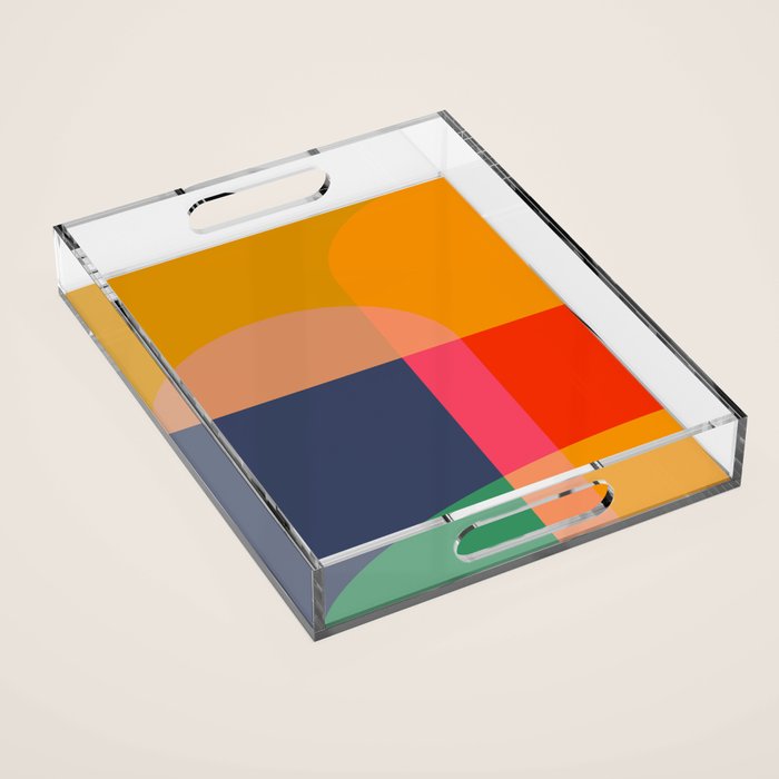 Mid Mod Color Block Acrylic Tray Gallery Image 1