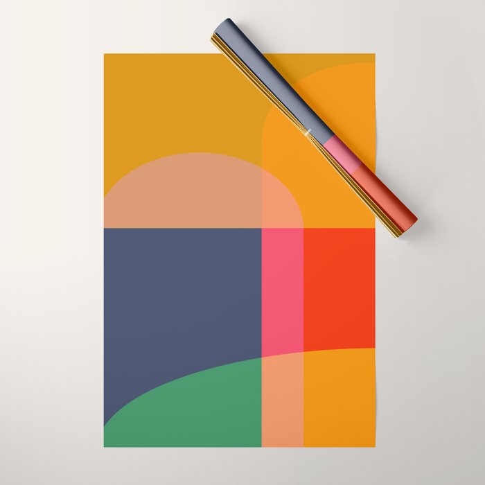 Mid Mod Color Block Wrapping Paper Gallery Image 1