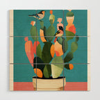 Cactus and  Birds 2 Wood Wall Art Gallery Image 1