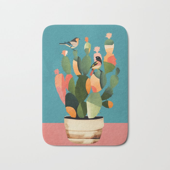 Cactus and  Birds 2 Bath Mat Gallery Image 1