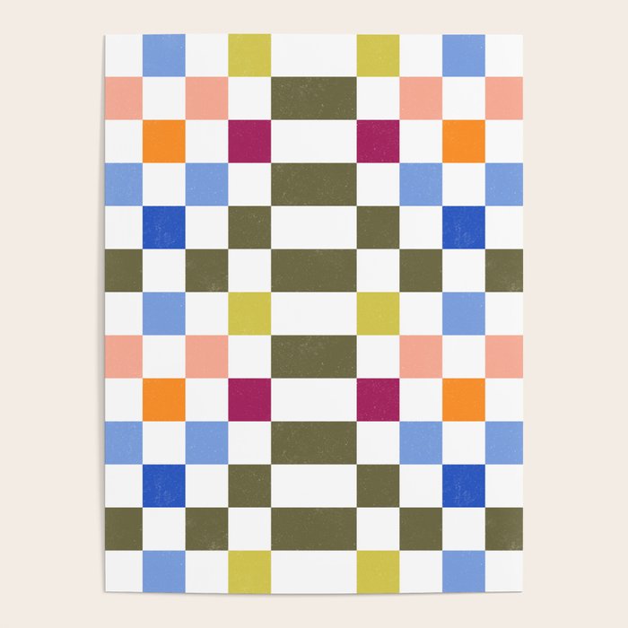 Colorful Mod Checkerboard Poster Gallery Image 1