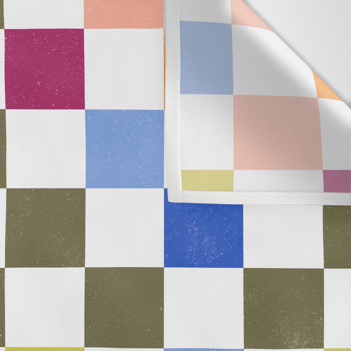 Colorful Mod Checkerboard Wall Tapestry Gallery Image 3