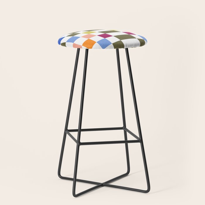 Colorful Mod Checkerboard Stool Gallery Image 1
