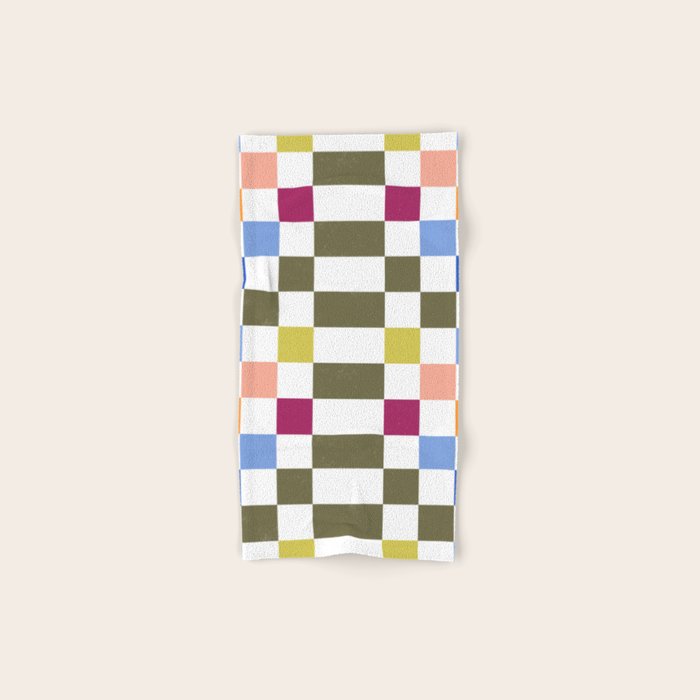 Colorful Mod Checkerboard Bath Towel Gallery Image 1