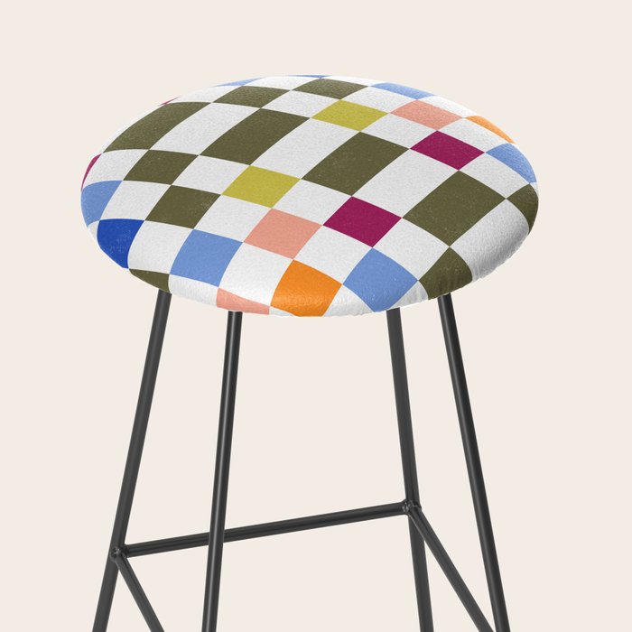 Colorful Mod Checkerboard Stool Gallery Image 2