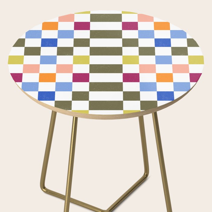 Colorful Mod Checkerboard Side Table Gallery Image 2