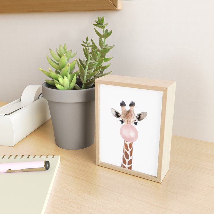 Bubble gum giraffe Mini Art Print Gallery Image 2