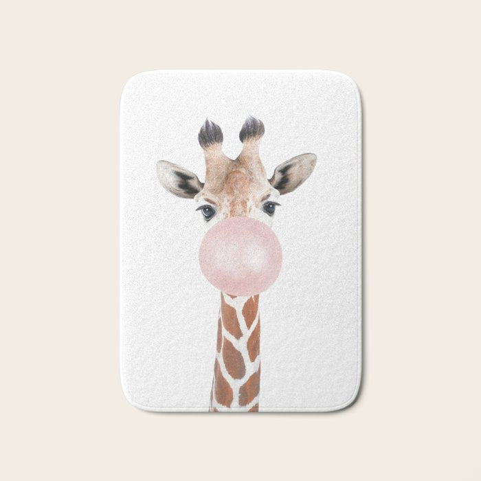 Bubble gum giraffe Bath Mat Gallery Image 1