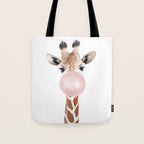 Bubble gum giraffe Tote Bag Gallery Image 1