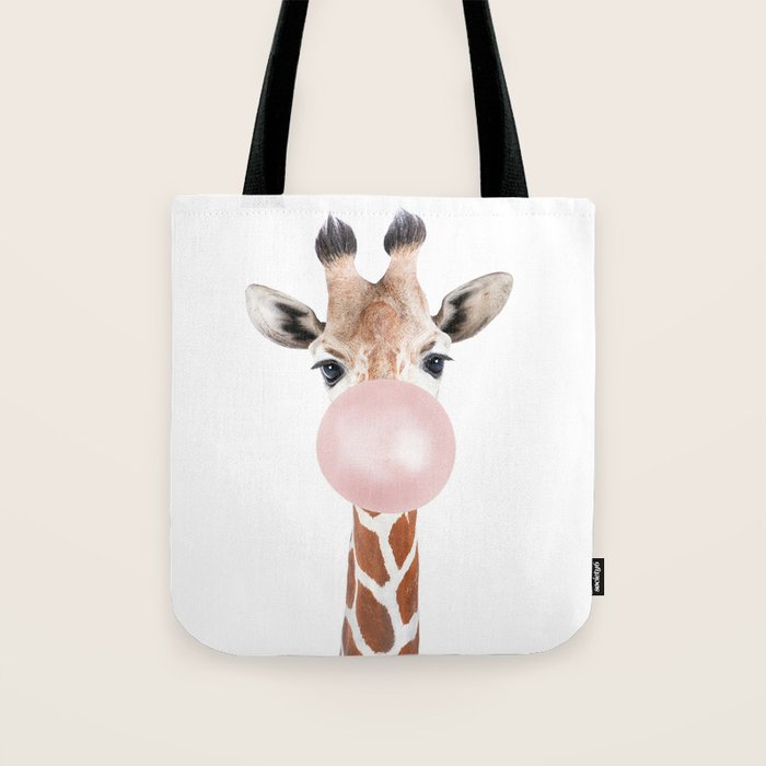 Bubble gum giraffe Tote Bag Gallery Image 1