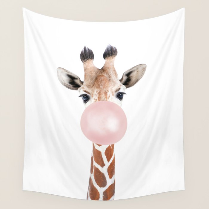 Bubble gum giraffe Wall Tapestry Gallery Image 1