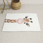 Bubble gum giraffe Rug Gallery Image 1