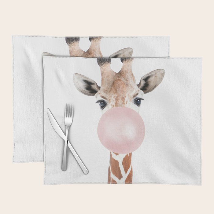 Bubble gum giraffe Placemat Gallery Image 1