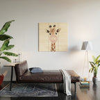 Bubble gum giraffe Wood Wall Art Gallery Image 2