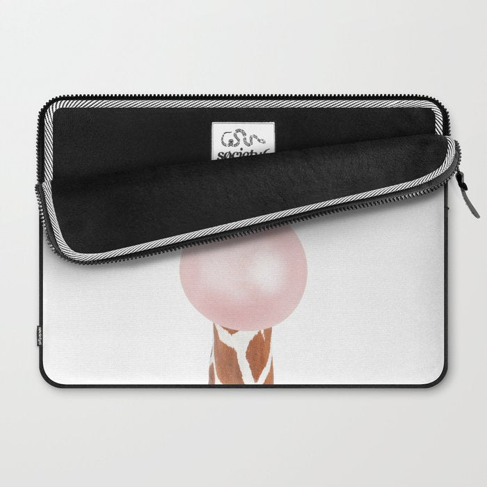 Bubble gum giraffe Laptop Sleeve Gallery Image 2