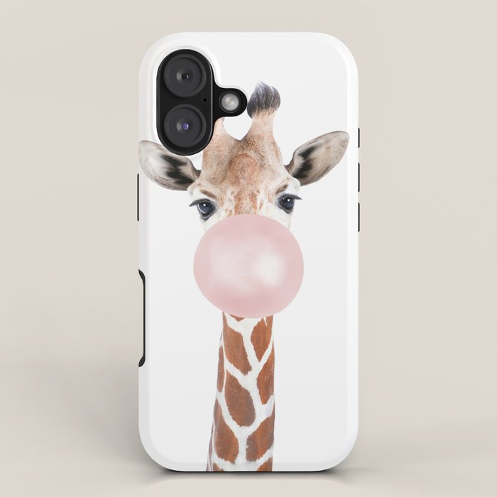 Bubble gum giraffe iPhone Case Gallery Image 1