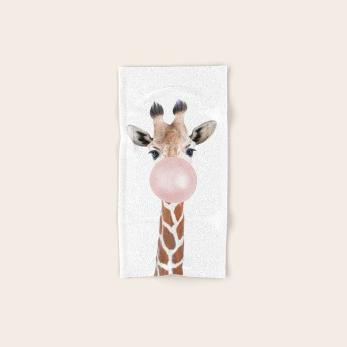 Bubble gum giraffe Bath Towel Gallery Image 1