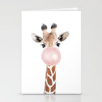 Bubble gum giraffe Stationery Card Gallery Image 2