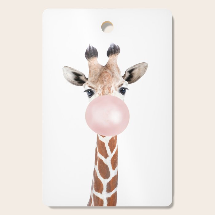 Bubble gum giraffe Cutting Board Gallery Image 1