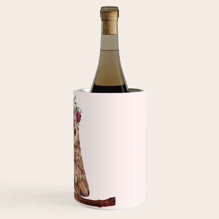 Owl with Flowers Wine Chiller Gallery Image 3