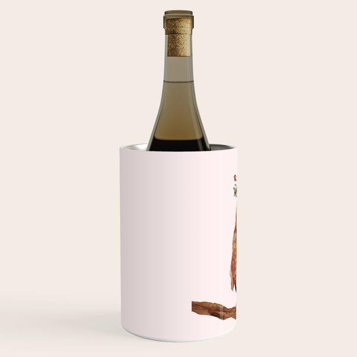 Owl with Flowers Wine Chiller Gallery Image 2