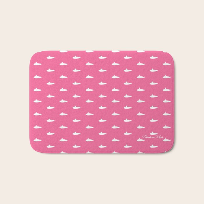 Tiny Submarines - Bright Pink Bath Mat Gallery Image 1