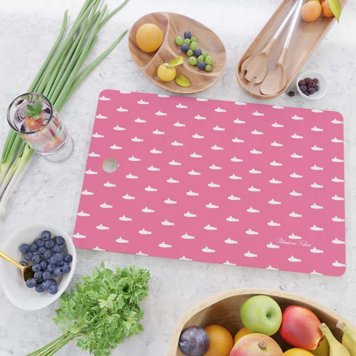 Tiny Submarines - Bright Pink Cutting Board Gallery Image 2