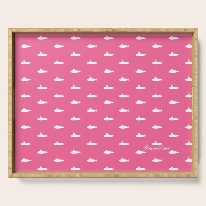 Tiny Submarines - Bright Pink Serving Tray Gallery Image 1